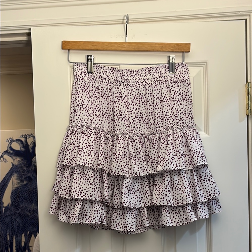Misa Los Angeles Polka Dot Ruffle Skirt